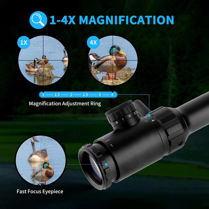 Optics Monokular Scope 1-4X20 zf, 25,4mm Tubus Sucher, Absehen 1/2 Zoll Voll multivergütet Monokular