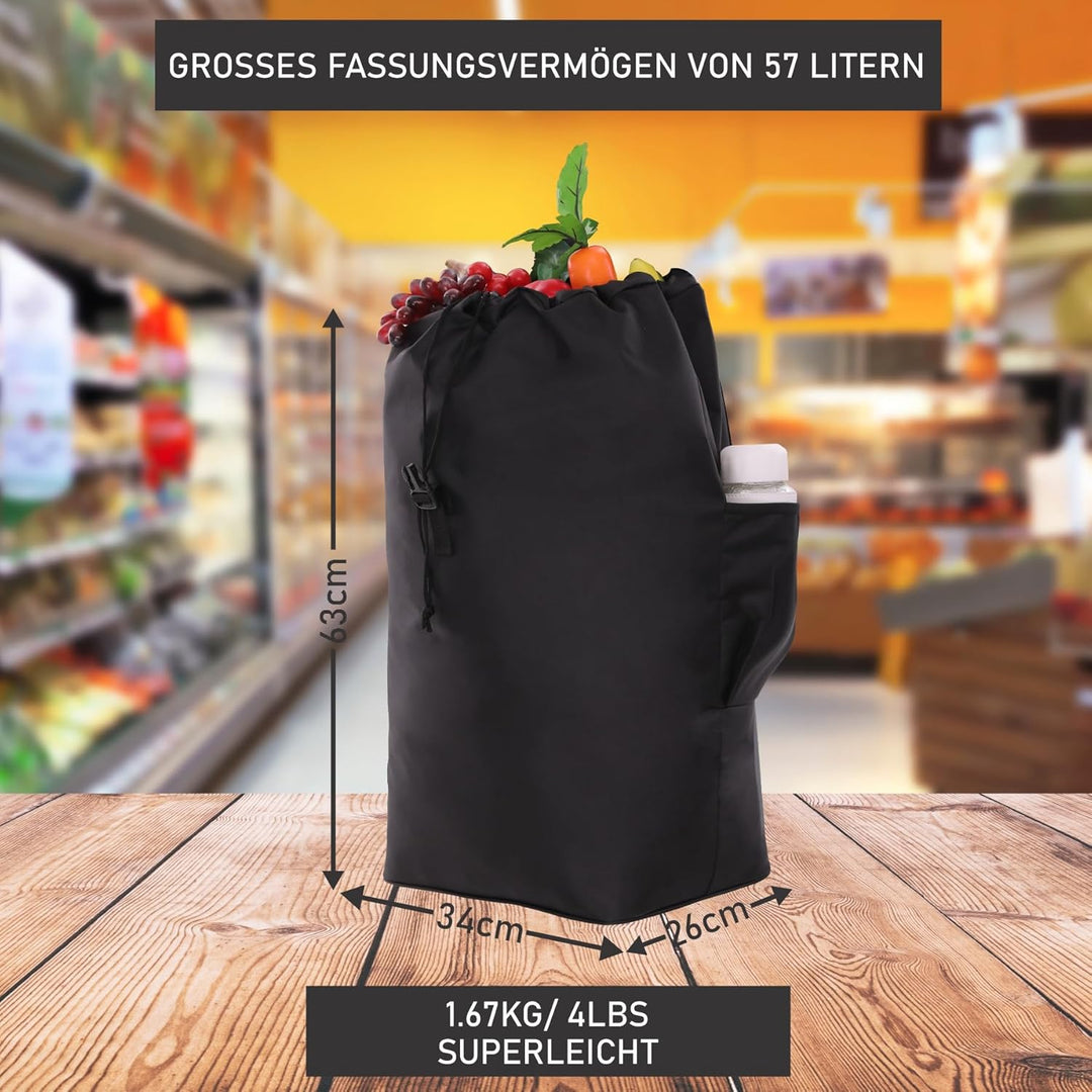 Hoppa 47L Stabiler Einkaufstrolley klappbar Shoppingtrolley multifunktional Einkaufsroller abnehmbar