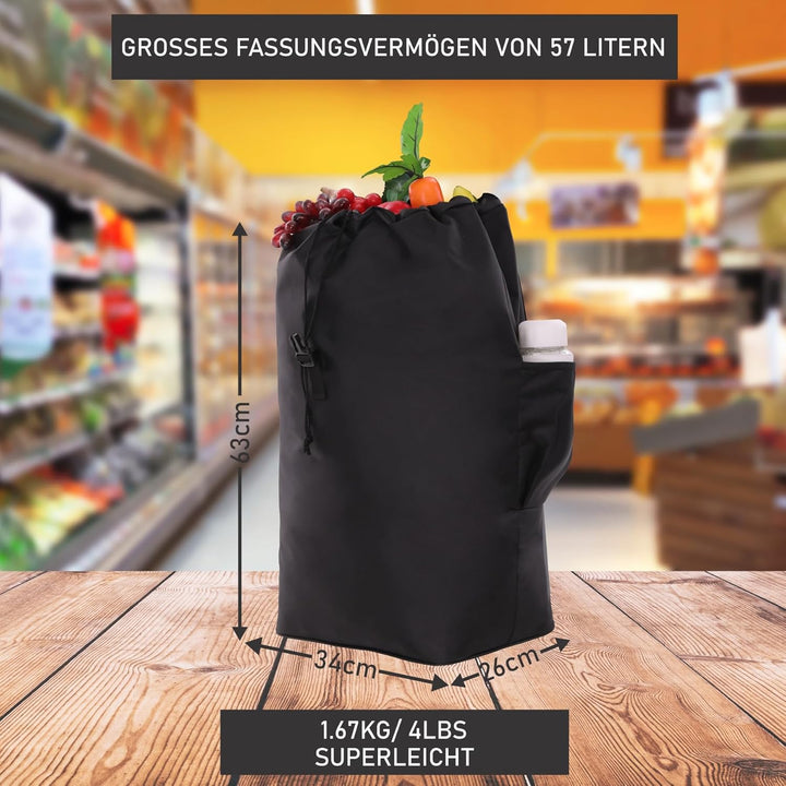 Hoppa 47L Stabiler Einkaufstrolley klappbar Shoppingtrolley multifunktional Einkaufsroller abnehmbar