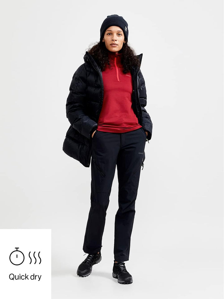 Craft Sportswear Damen Core Gain Midlayer, Rhabarberfarben, X-Klein