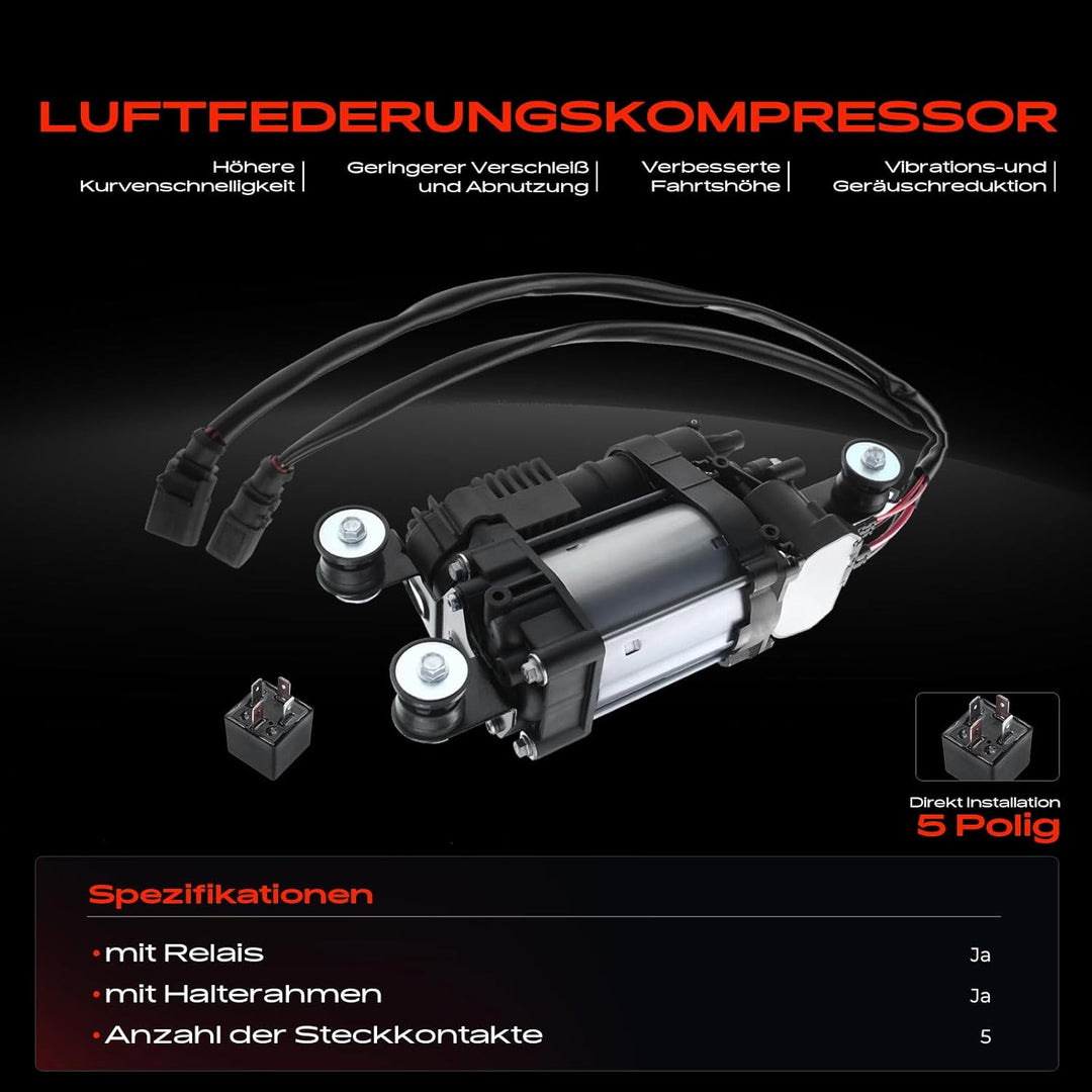 Frankberg Kompressor Luftfederung Niveauregulierung Kompatibel mit M.a.c.a.n 95B 2.0L-3.6L 2014-Heut