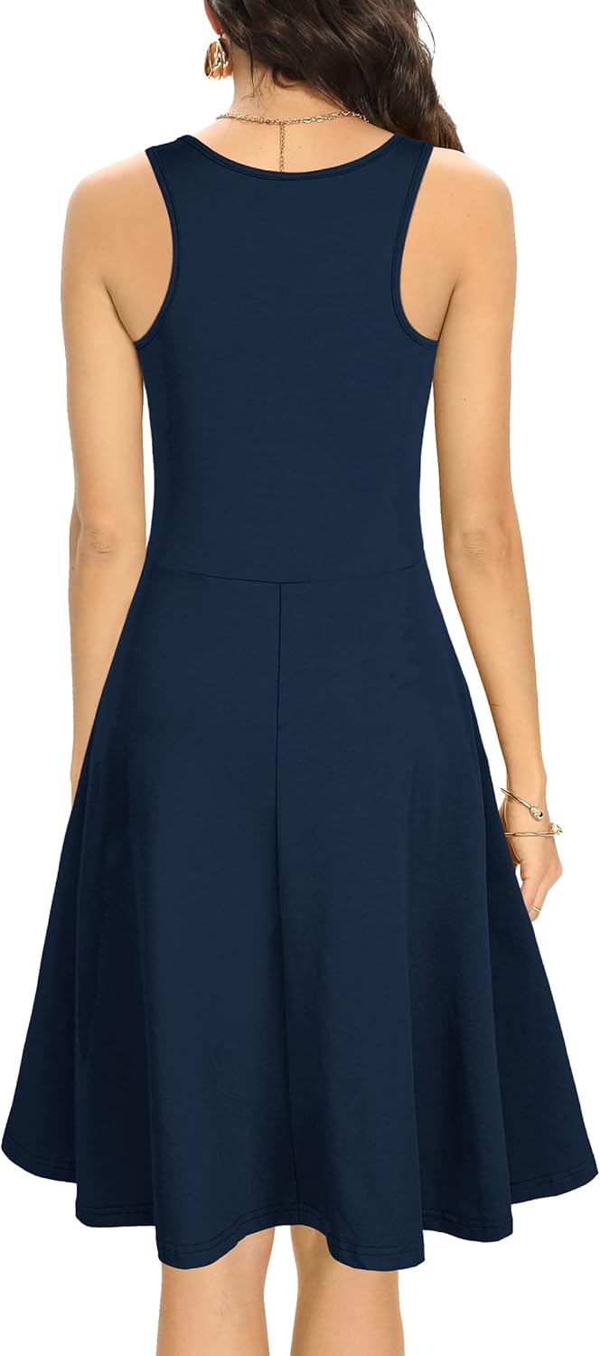 Missufe Damen Sommerkleid Minikleid Rockabilly Freizeitkleid Skaterkleid Kurzes Tank Kleider XS Dunk