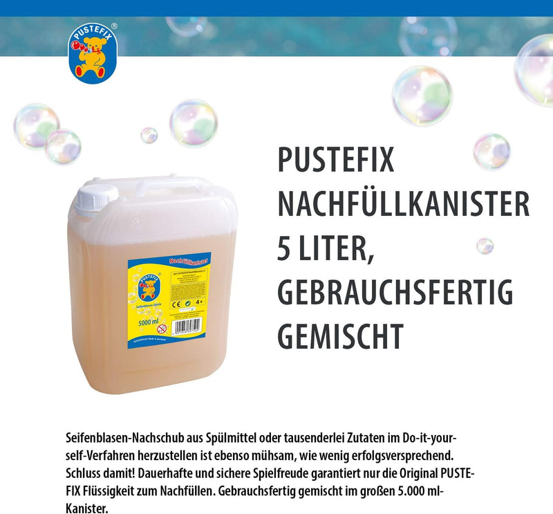 Pustefix 2050502 Nachfüllkanister I 5 l Seifenblasenflüssigkeit I Bunte Bubbles & 420869745 Seifenbl