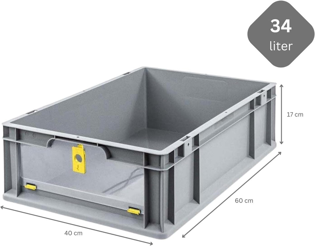 SparSet 10x Eurobox NextGen Insight Cover | HxBxT 17x40x60 | 34 Liter | Niedrig/Gelb | Eurobehälter,