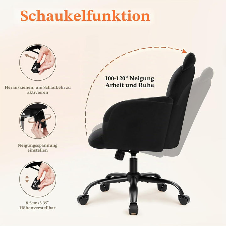 IWMH Bürostuhl,Ergonomisch Homeoffice Stuhl mit breiter Sitzfläche,Schreibtischstuhl mit Katzenmotiv