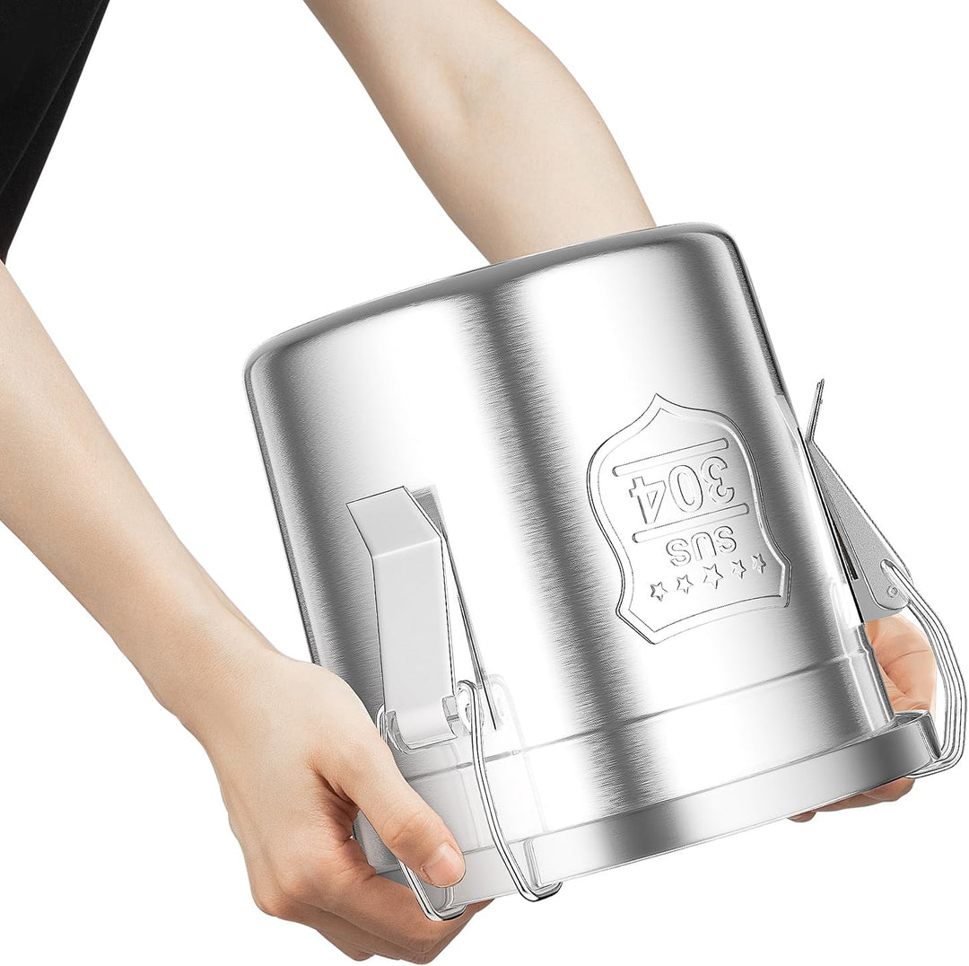 Edelstahl Getreidebehälter 6L/12L/21L/33L Edelstahl Aufbewahrungseimer mit Deckel und Griff, Küche L