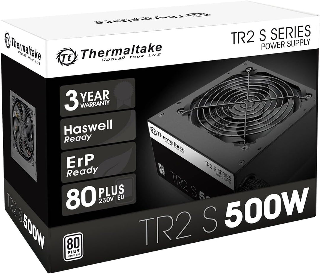 Thermaltake TR2 S 500W | PC-ATX-Netzteil | 80-Plus | leiser 120 Lüfter | EU zertifiziert | schwarz,