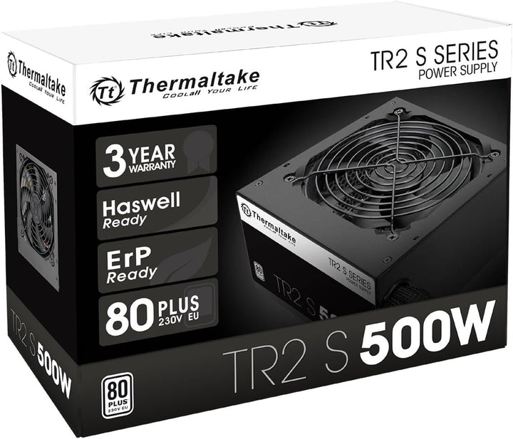 Thermaltake TR2 S 500W | PC-ATX-Netzteil | 80-Plus | leiser 120 Lüfter | EU zertifiziert | schwarz,