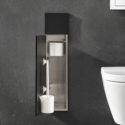 Emco ASIS Pure Unterputz-Schrankmodul für die Klobürstengarnitur, Badezimmerschrank mit Toilettenpap