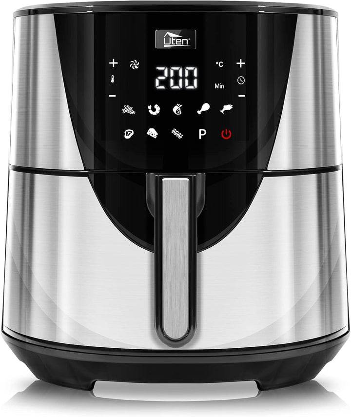 Heissluftfritteuse, Uten 7,5L Airfryer XXL Heissluftfriteuse mit Digitalem LED-Touchscreen, 9 Vorein