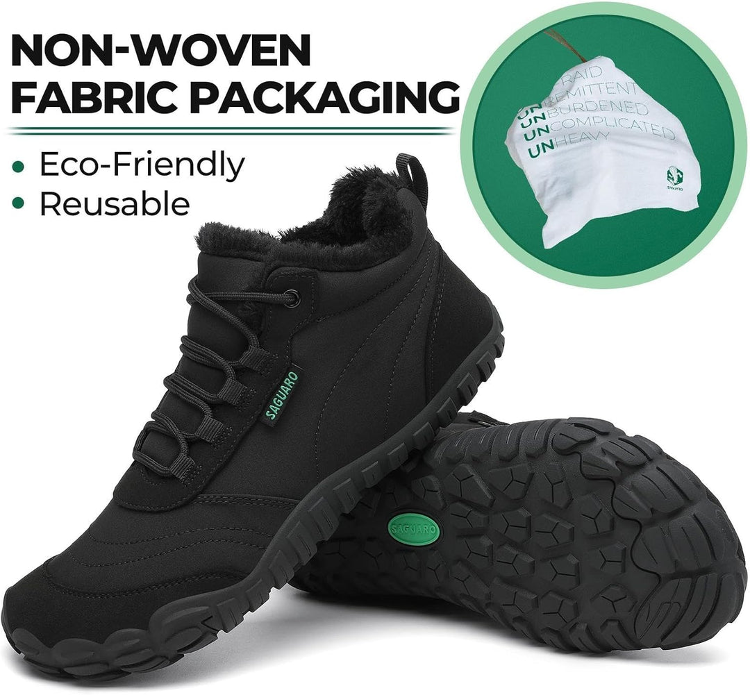 SAGUARO Barfussschuhe Winter Warm Wasserabweisend Gefüttert Winterschuhe für Damen Herren Gr.36-46 3