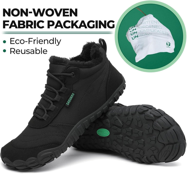 SAGUARO Barfussschuhe Winter Warm Wasserabweisend Gefüttert Winterschuhe für Damen Herren Gr.36-46 3