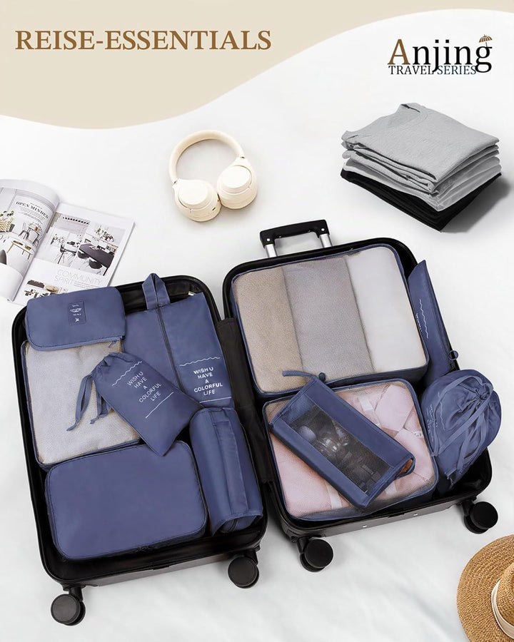 Anjing koffer Organizer 11-teilig, Packing Cubes, leichte Reisegepäck-Organizer, platzsparend, wasse