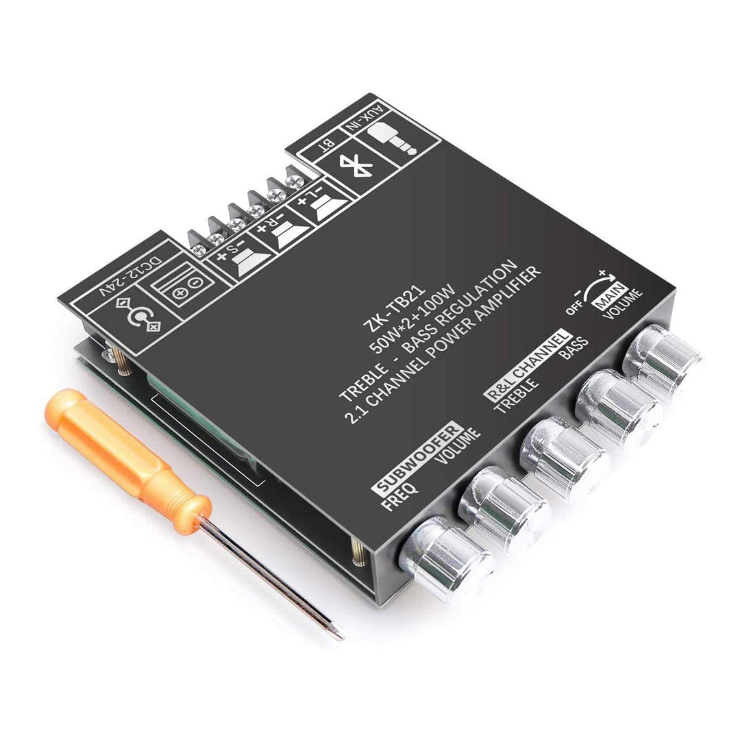 WANGCL 2 x 50 W + 100 W 2.1 K Subwoofer Verstärker Board mit Höhen- und Basssteuerung, Dual TPA3116
