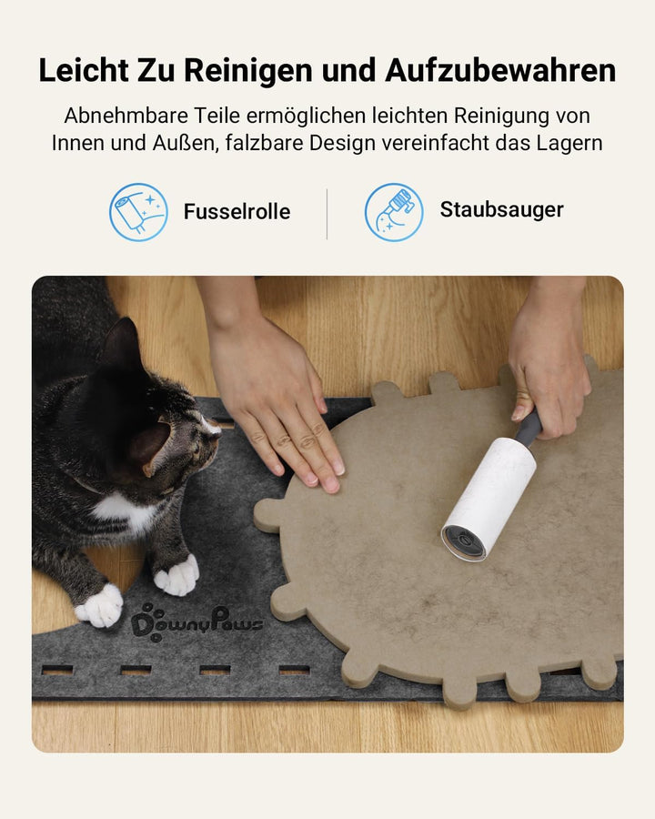 DownyPaws Katzenhöhle Filz, Katzenhaus aus Filz, Katzenbett, Katzenhöhle für Katzen, 58 x 33 x 30cm,