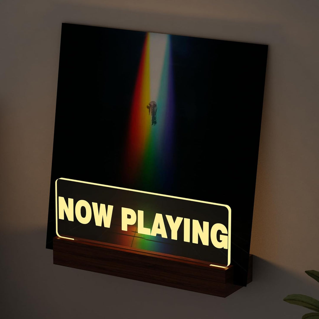 Ammonite Leuchtet auf Now Playing Vinyl-Schallplattenständer Plattenständer Wandhalterung Holz-Acryl