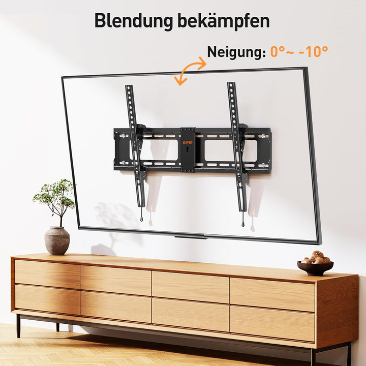 ELIVED Fernseher Wandhalterung Neigbar TV Wandhalterung für die meisten 37"-82" Flach & Curved LED,