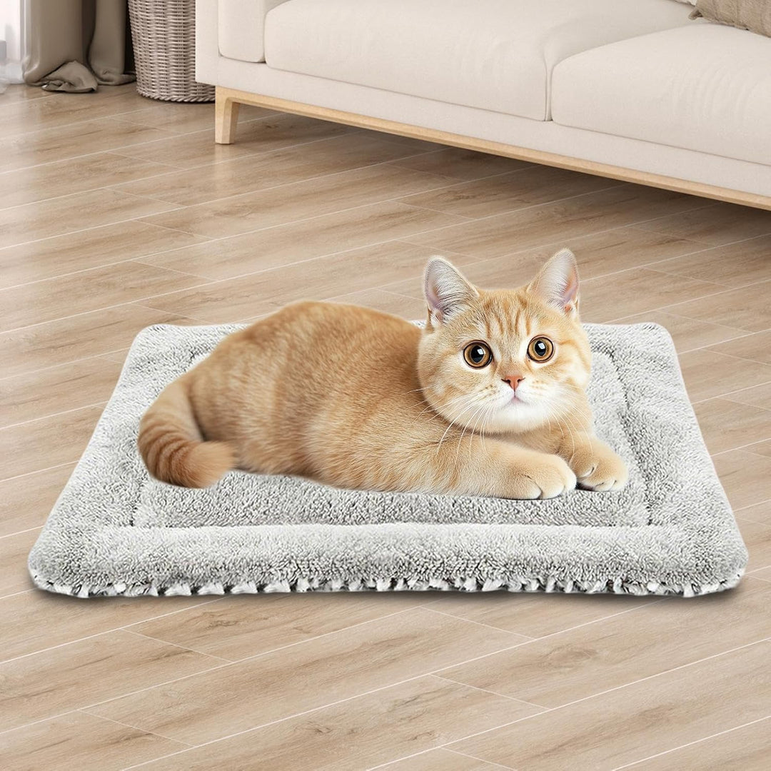 Generisch Selbsterwärmendes Katzenbett - Winter Haustier Wärmematte Beidseitig Nutzbar,Plüschige Tie