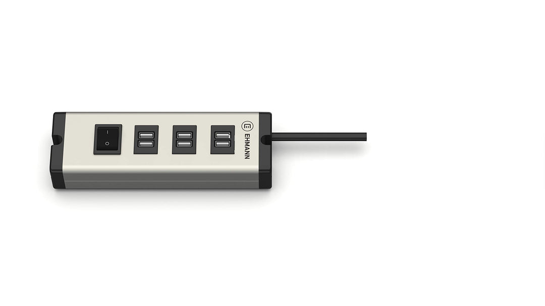 EHMANN 0601x09032033 USB Multilader 6-Port 6,3 A, 3m Zuleitung, zum Laden von Smartphone, Tablet, us