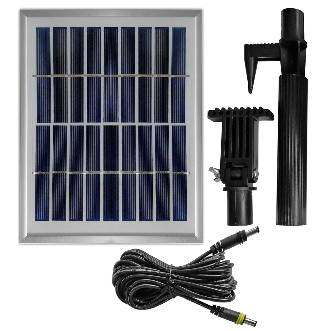 INNOVATIVES SOLAR 2,5 Watt-Hybrid-System. Solar-Panel mit Anschluss an 230V-Netzadapter zur Erweiter