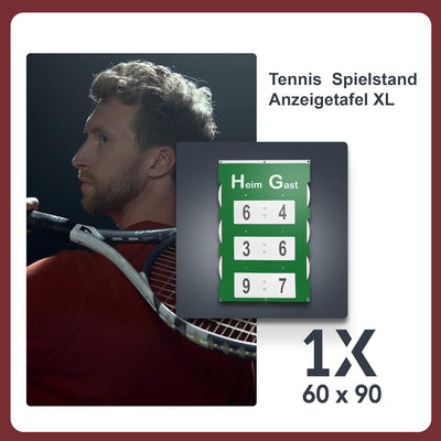 achilles Tennis Spielstand Anzeigetafel XL, Spielstandanzeige, professionelle Tennistafel, Indoor-Ou