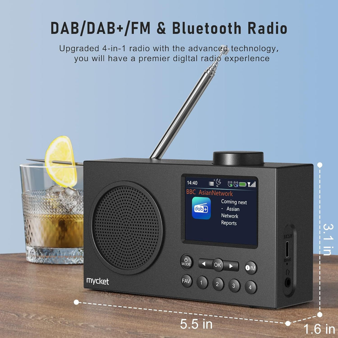 Mycket Tragbares DAB/DAB+ Radio, UKW Digital Radio mit 2025 Neuesten Signalempfängertechnologie, FM
