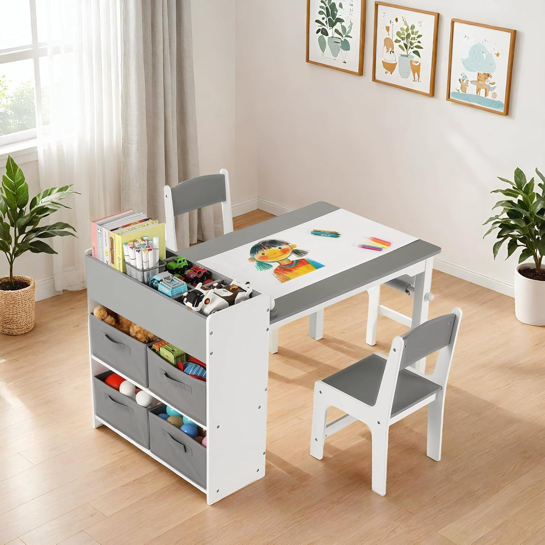 MAMIZO Kindertisch mit 2 PCS Stühlen, Maltisch & Basteltisch Kinder, Tisch & Stühle Kinderzimmer Set
