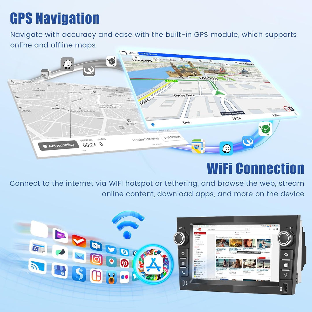 [4G+64G] Inefala Android 15 Autoradio für Opel Astra Antara Vectra Corsa Vivaro mit Wireless Carplay