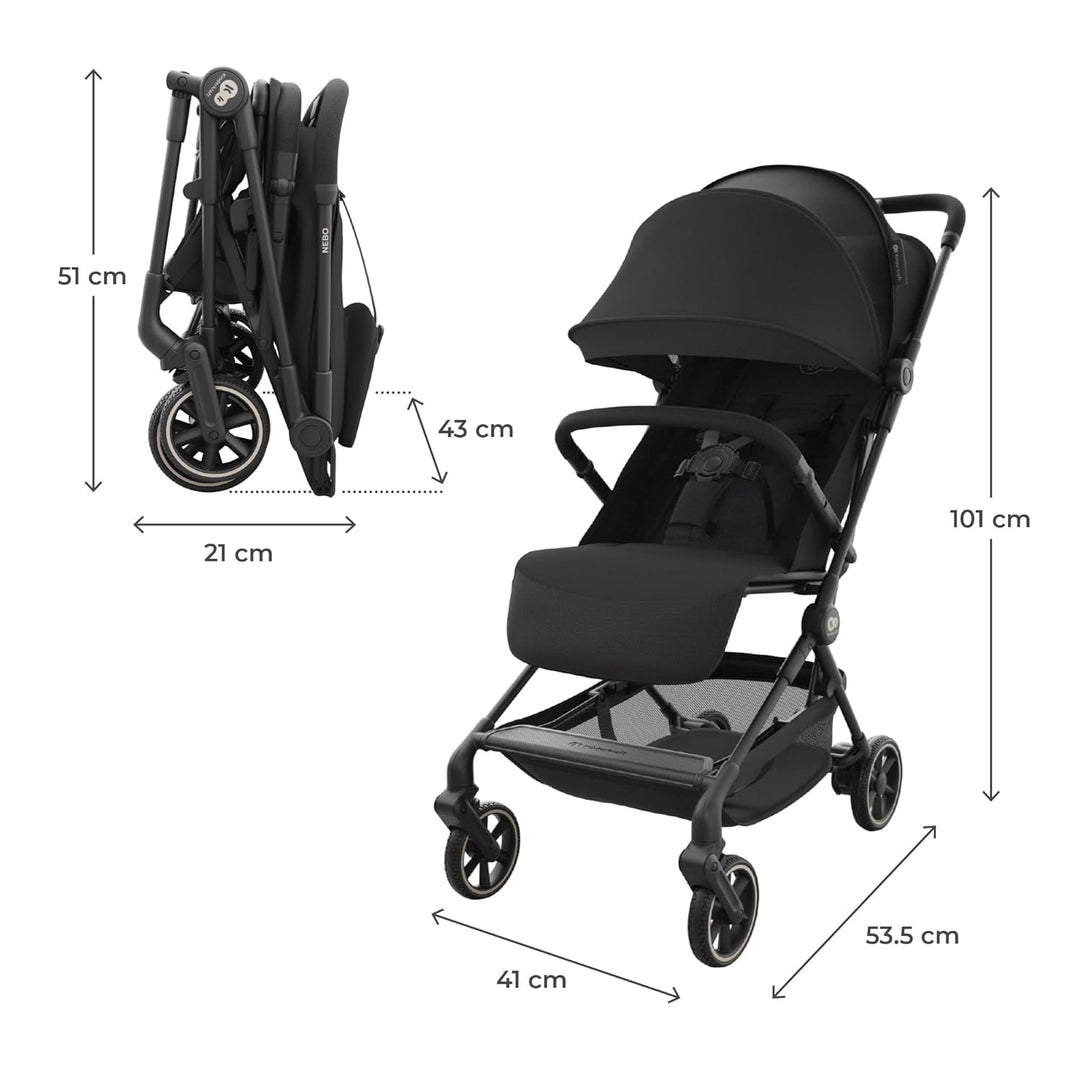Kinderkraft NEBO Kabinenbuggy ultraleicht, Einhand-Faltmechanismus, Handgepäckmass 51×43×21 cm, steh