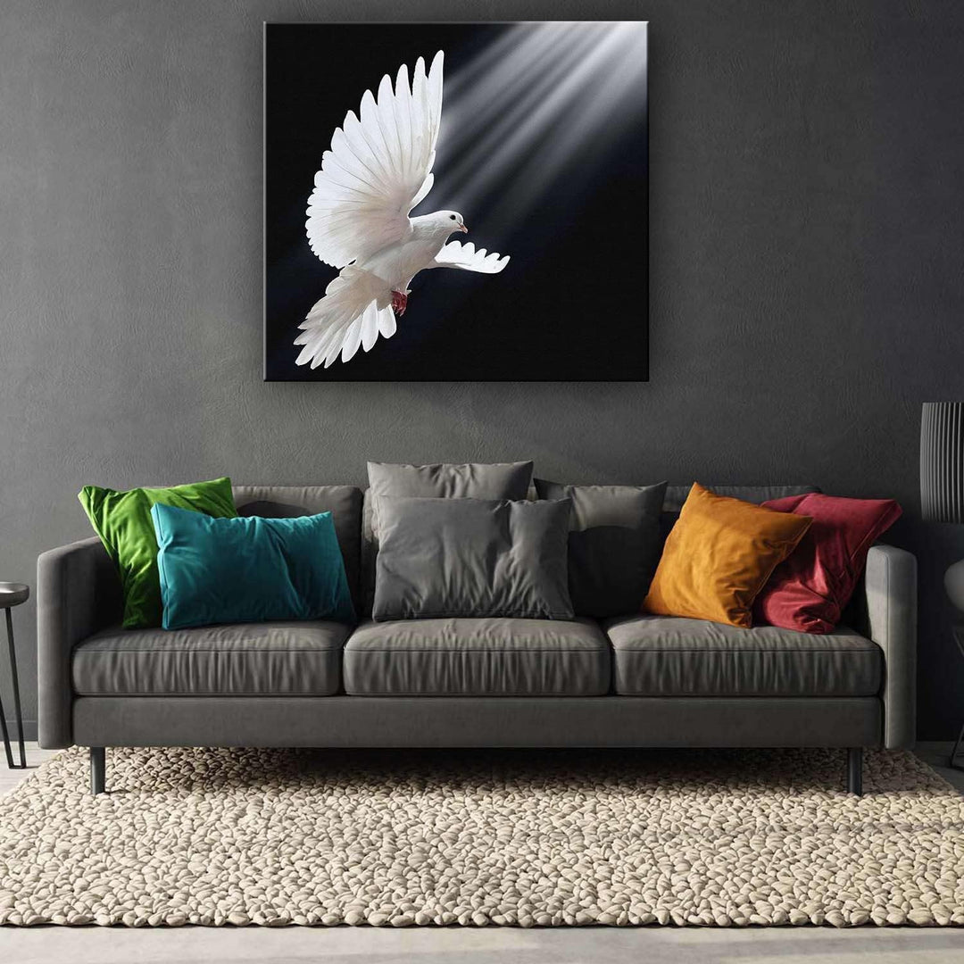Startonight Bilder Weisse Tauben, Leinwandbilder Moderne Kunst, Tiere Wanddeko Kunstdrucke, Wandbild