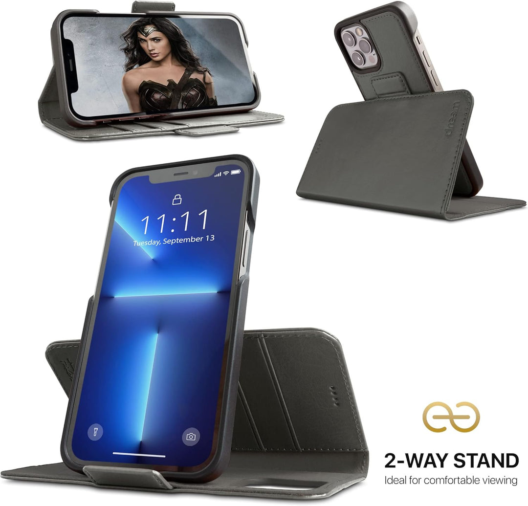 Dreem Fibonacci iPhone 13 Pro Max Brieftaschen-Etui / 2-in-1 stossfestes Etui und abnehmbares Folio