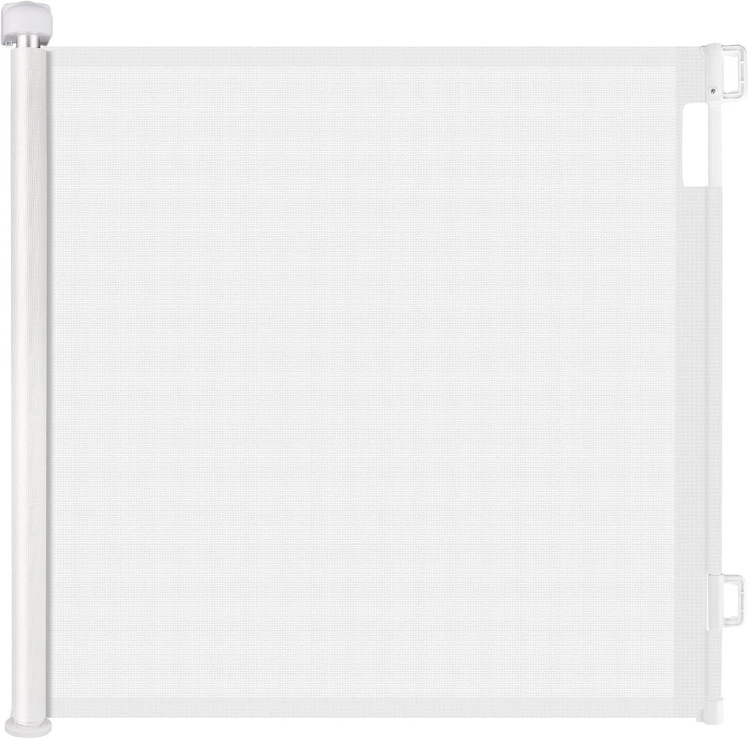Treppenschutzgitter Ausziehbar 140cm Türgitter für Babys Hunde,Weiss Weiss 140CM, Weiss 140CM