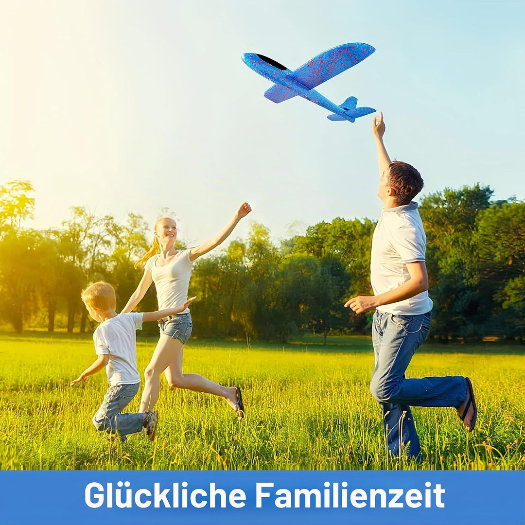 Luthando 4 Stück Styropor Flugzeuge Kinder - Styroporflieger Flieger Wurfgleiter, 38cm Styroporflieg