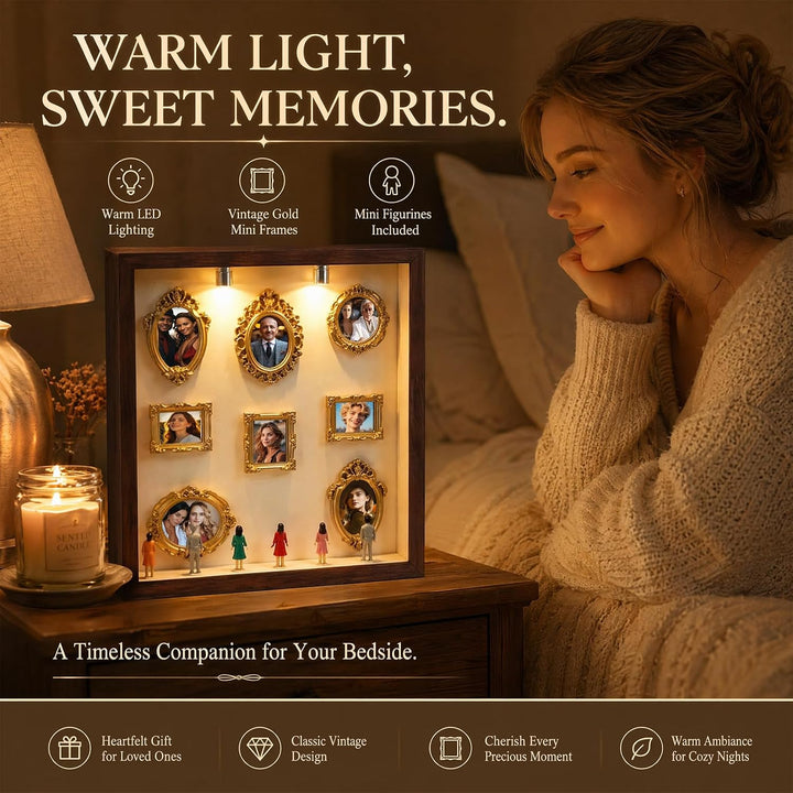 DIY Mini Museum Silhouette Box, Mini Bilderrahmen Vintage, Miniatur Museum mit LED, Kreatives Erinne