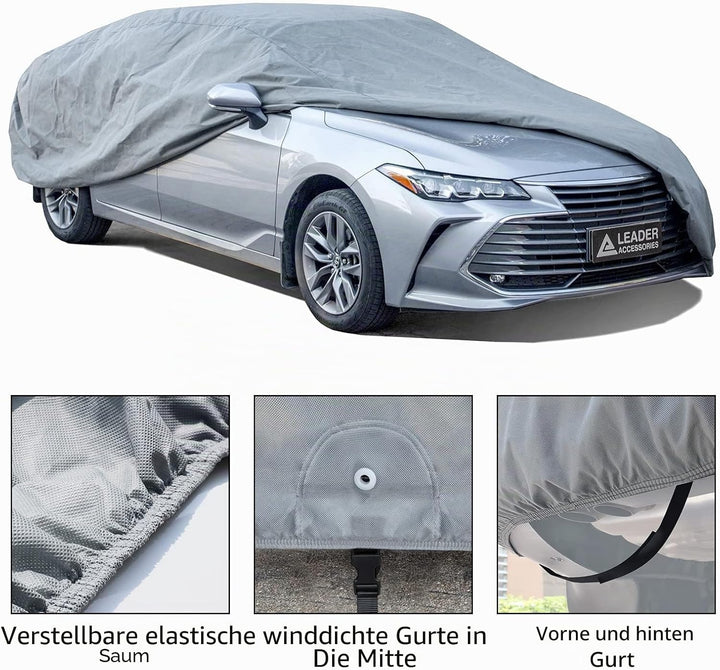 Leader Accessories 3-lagige atmungsaktive Vollgarage Autoplane leichte Ganzgarage Autoabdeckung für