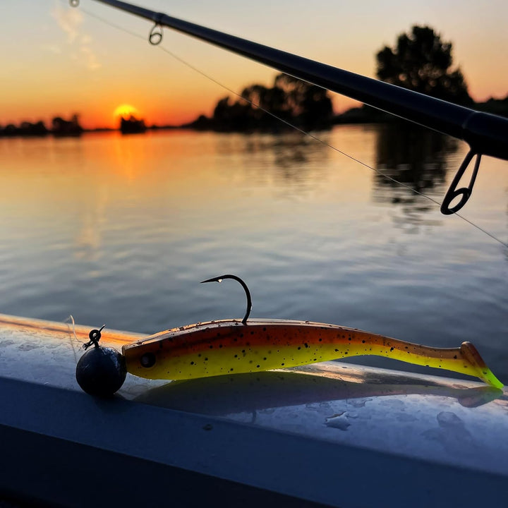 Zanderfang – Jigköpfe Angelhaken-Set Jighaken – Jigkopf Grösse 2/0 und 4/0 für Gummiköder von 8cm bi