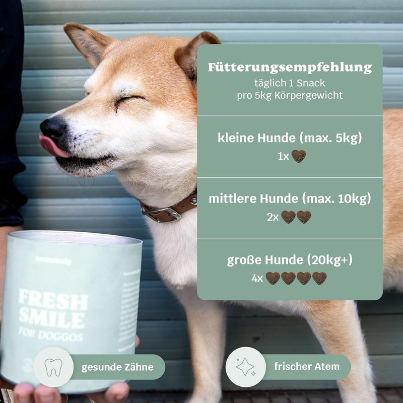 mammaly Fresh Smile Hunde Zahnpflege Snack, Zahnpflege Hund, gegen Hund Mundgeruch, Fressnapf Innova