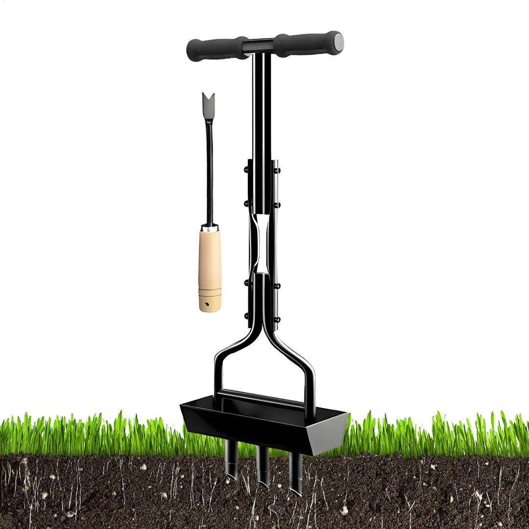 Rasenlüfter, Lawn Aerator Tool, Aerifizierer Für Rasen Hohlspoon Mit Ablageschale Und Gartengeräten,