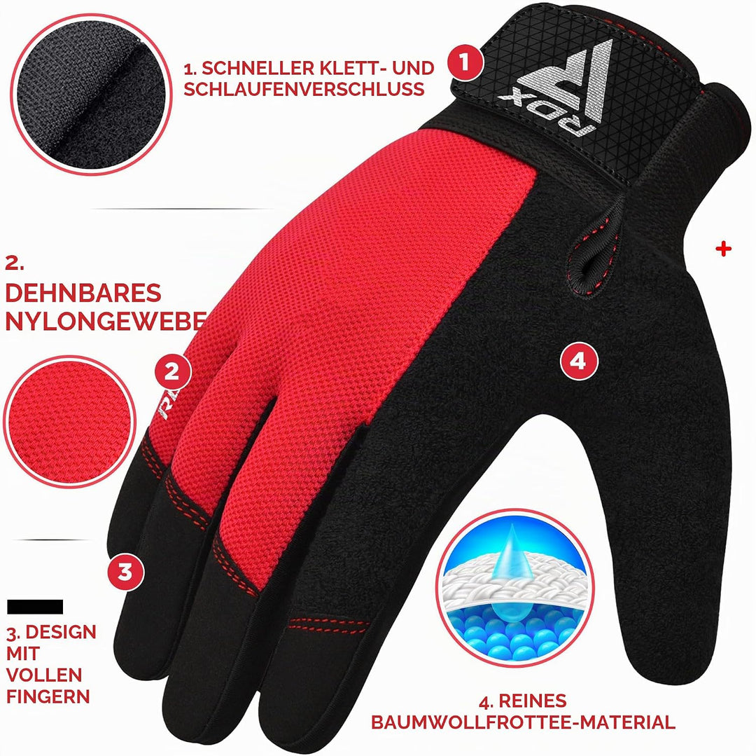RDX Fitness Handschuhe Vollfinger Damen Herren, Gewichtheben Touchscreen Trainingshandschuhe, Bodybu
