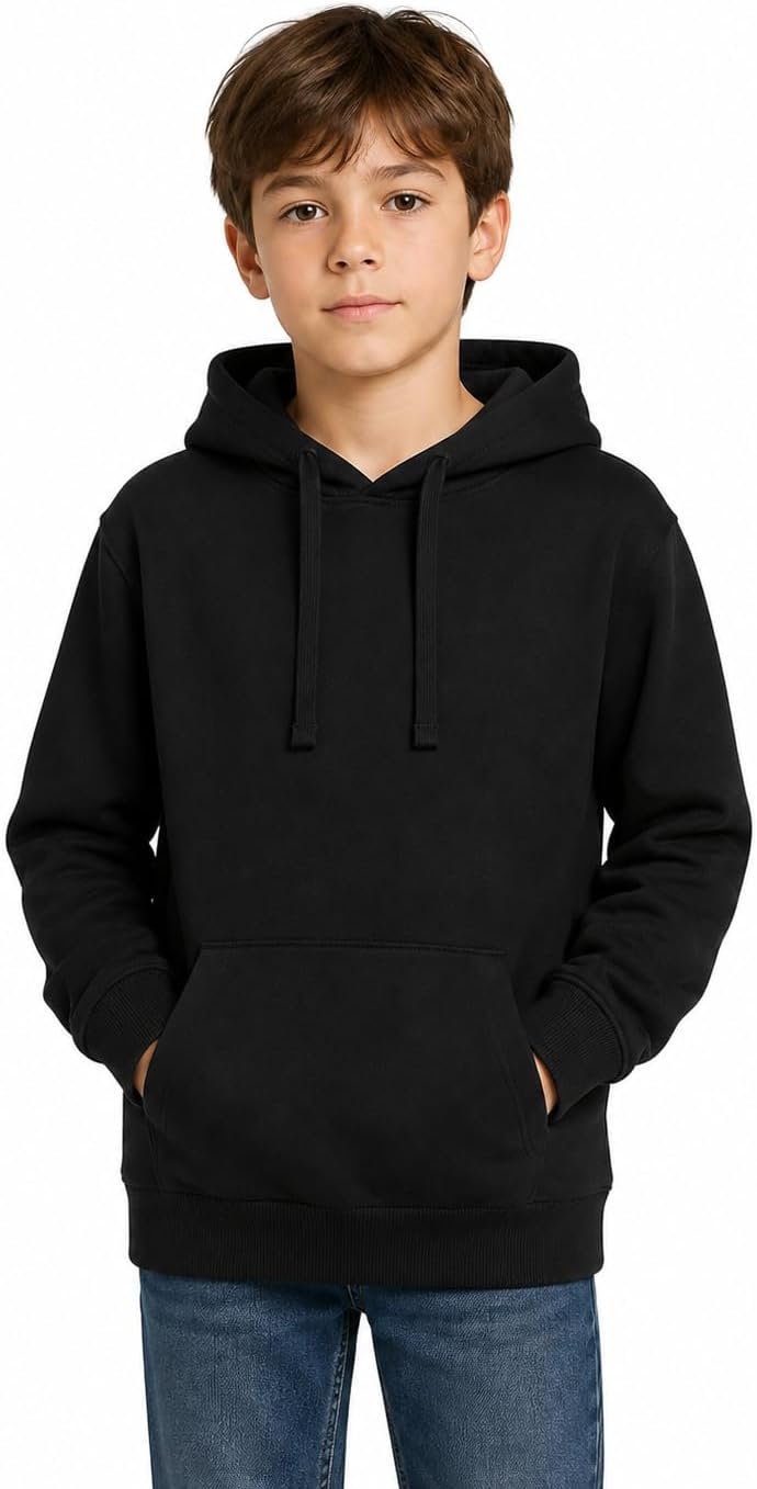 Kinder Hoodie Kapuzenpullover aus 100% Baumwolle – Weich & Hautfreundlich, mit Kängurutasche, Langar