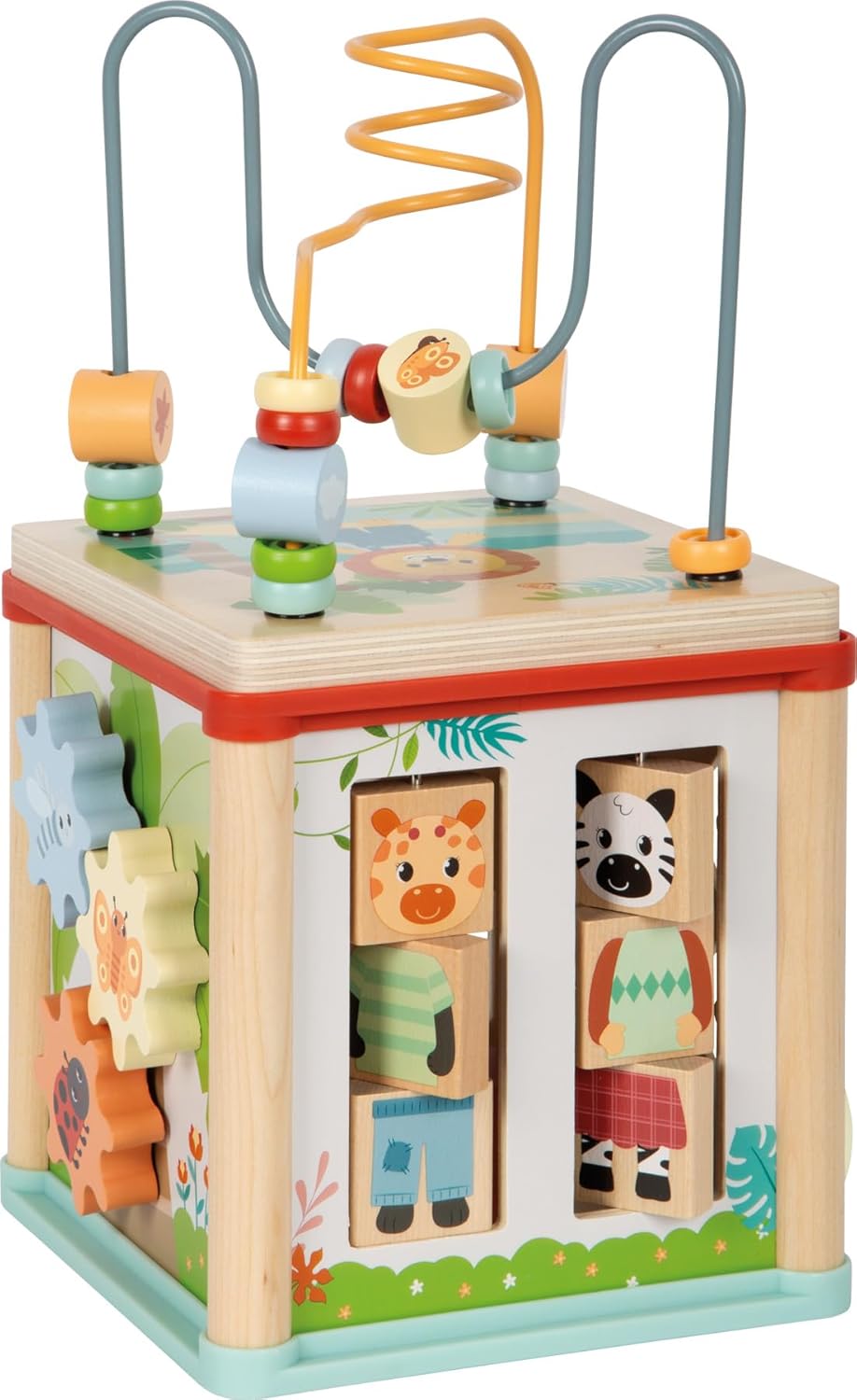 small Foot Motorikwürfel „Jungle Friends“ aus FSC® 100%-zertifiziertem Holz, platzsparender Aktivitä