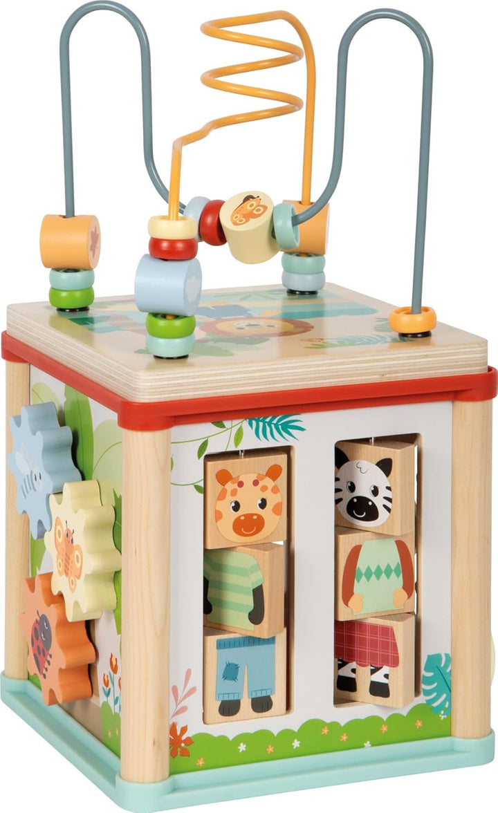 small Foot Motorikwürfel „Jungle Friends“ aus FSC® 100%-zertifiziertem Holz, platzsparender Aktivitä