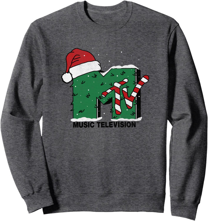 MTV Logo Christmas Tree Santa Hat Colors Sweatshirt