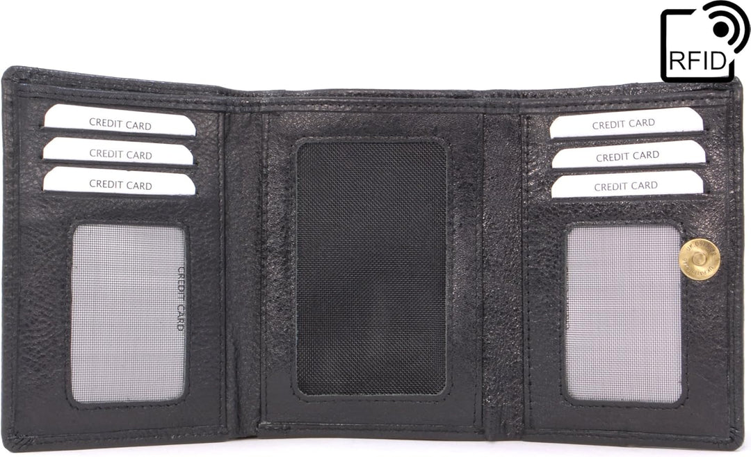 Catwalk Collection Handbags - Leder - Geldbörse/Damenbörse/Geldbeutel mit Geschenkbox - RFID - Victo