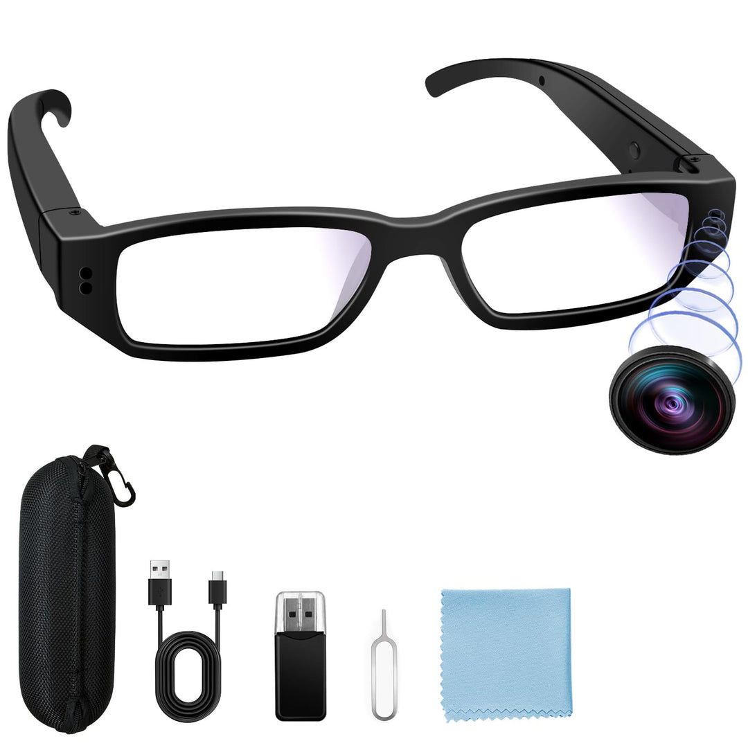Mini Sport Kamerart,Tragbare Kleine Brillenkamara 1080P HD, Mikro Videokamera Mini Action Cam unters