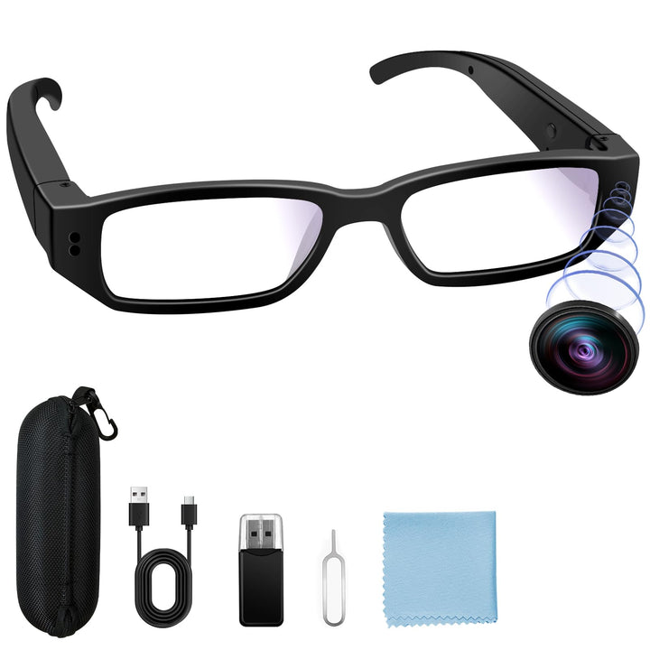 Mini Sport Kamerart,Tragbare Kleine Brillenkamara 1080P HD, Mikro Videokamera Mini Action Cam unters