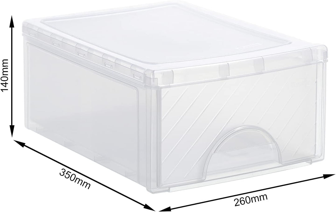 Rotho Frontbox kleine Schubladenbox 1 Schub, Kunststoff (PP) BPA-frei, transparent, klein (35.0 x 26