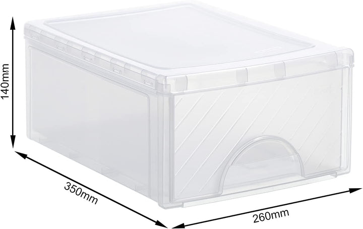 Rotho Frontbox kleine Schubladenbox 1 Schub, Kunststoff (PP) BPA-frei, transparent, klein (35.0 x 26
