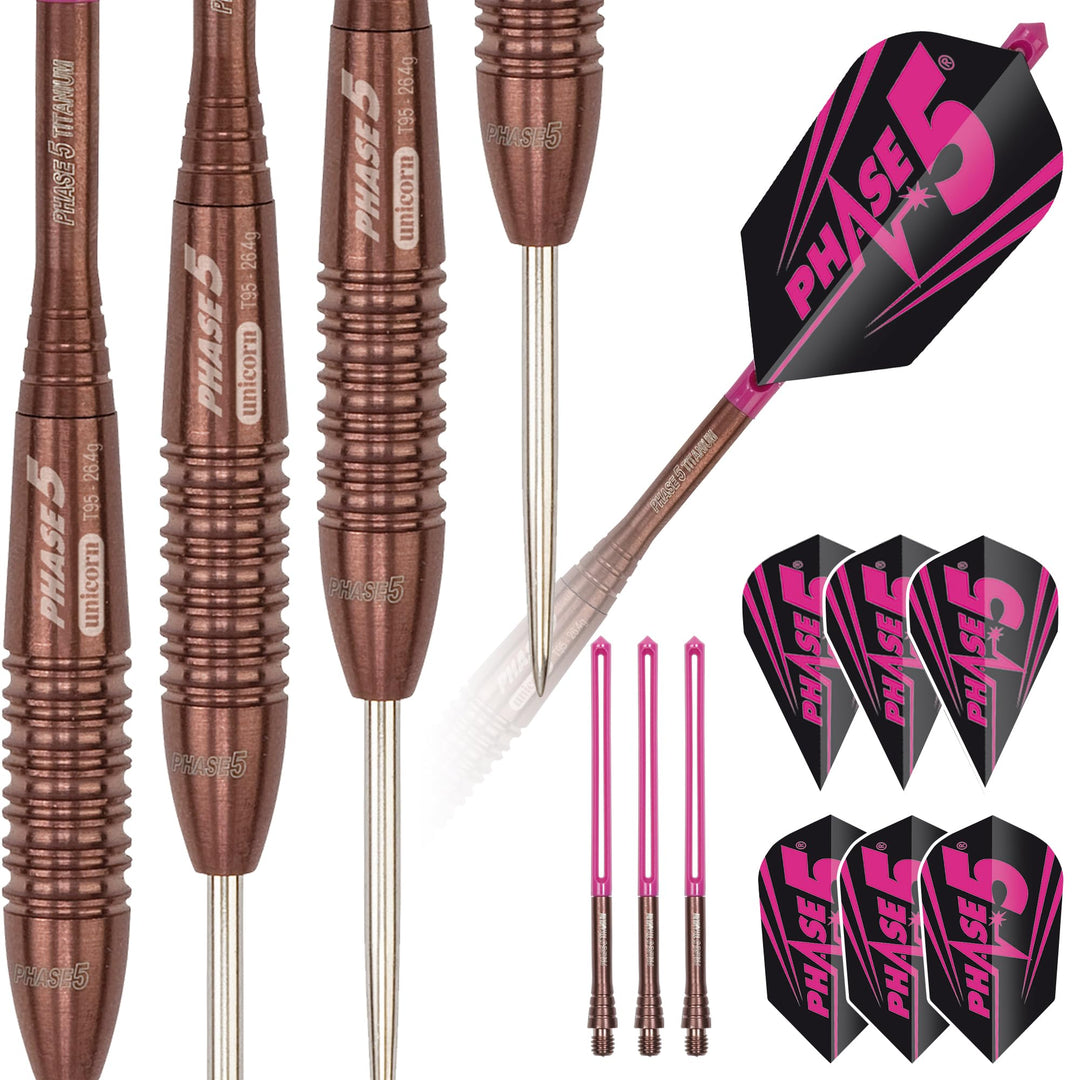 Unicorn Steel Tip Darts Barrels | Evolution Series Phase 1, 2, 3, 5 & 6 | Natural 90%, 95% & 97% Tun