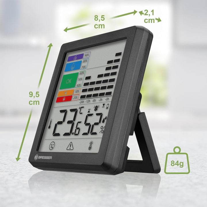 Bresser Thermo-Hygrometer mit Schimmelwarnung, Farb-Indikator, Raumklima-Manager, Misst Temperatur u